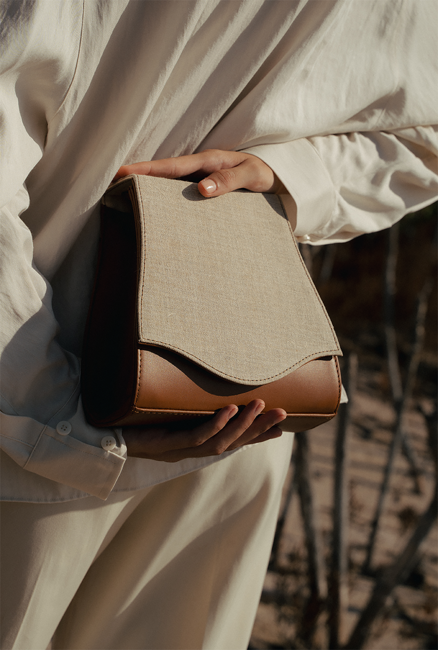 The Fedra Bag Canvas Canela