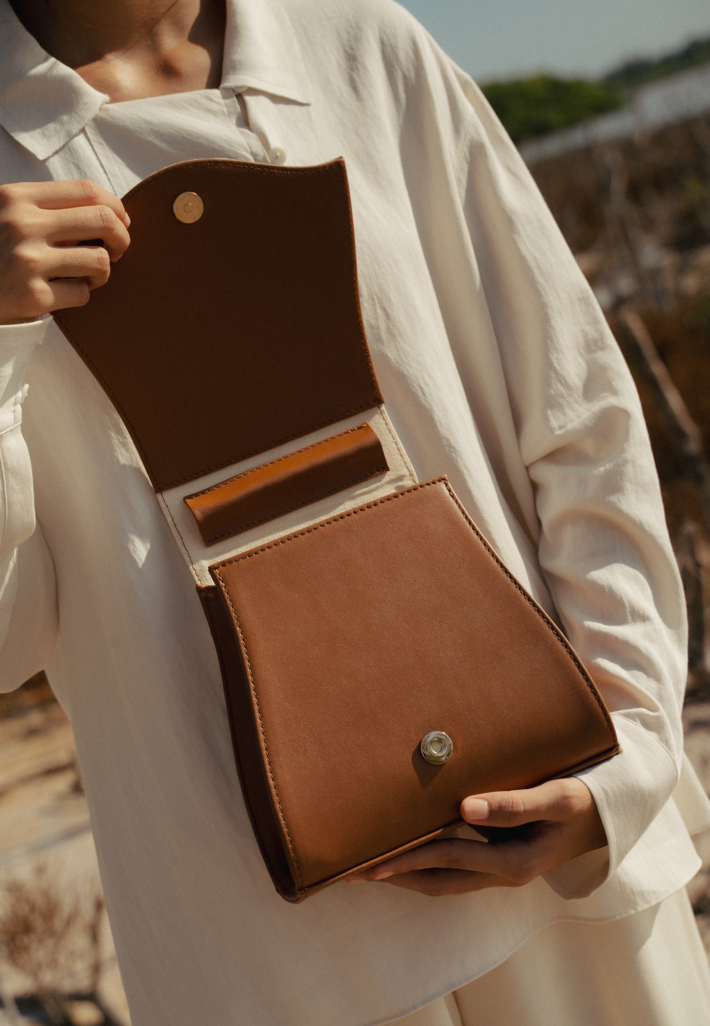 The Fedra Bag Canvas Canela