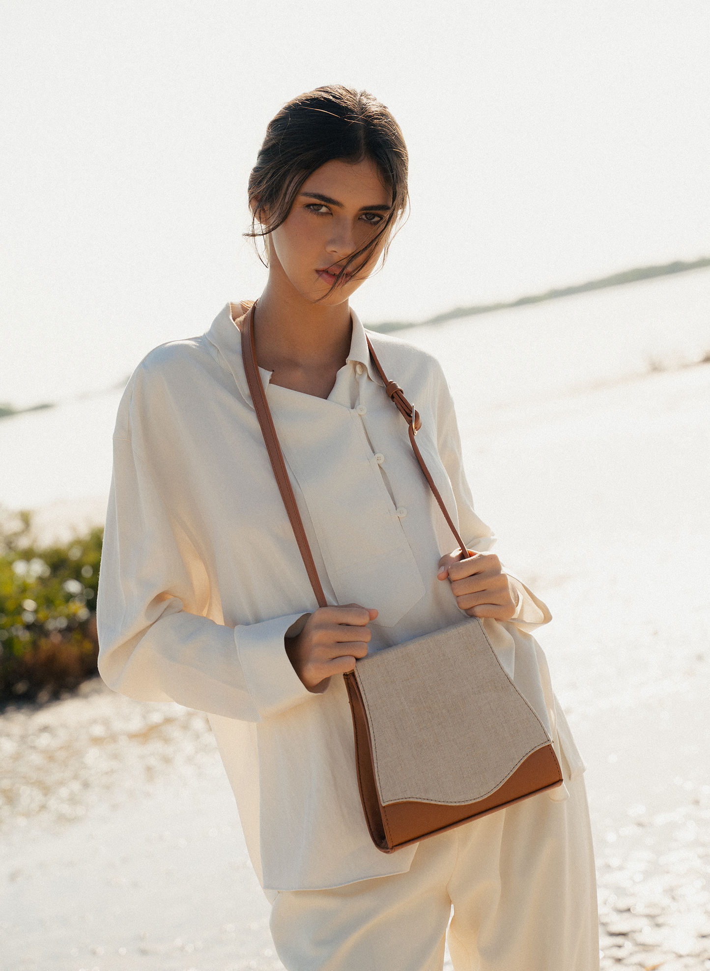 The Fedra Bag Canvas Canela