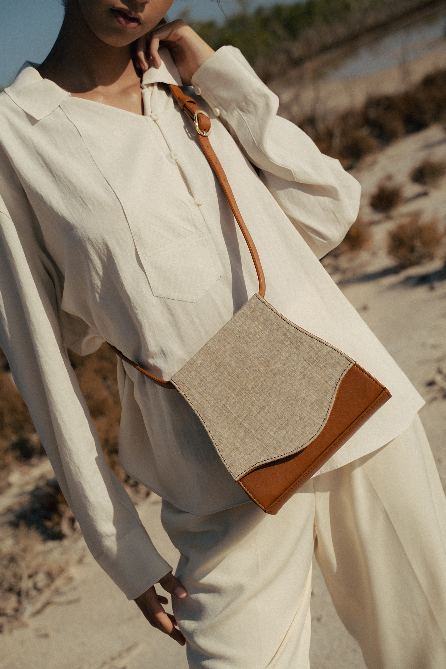 The Fedra Bag Canvas Canela